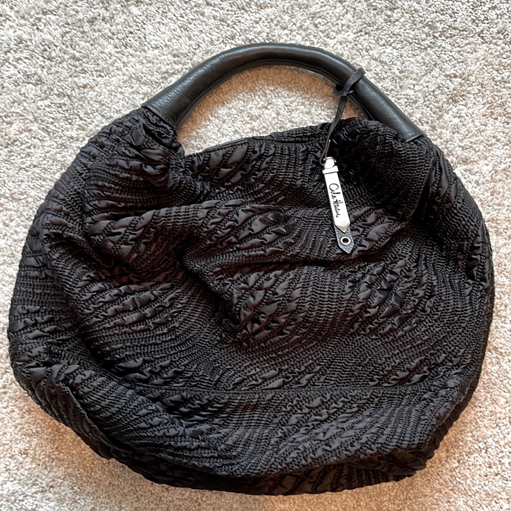 Gorgeously understated Cole Haan stitched nylon hobo